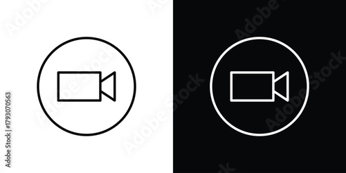 Camcorder icon outline and linear vector. outline icon and illustration