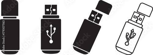 Black flash drives with usb symbols usb drive storage device
