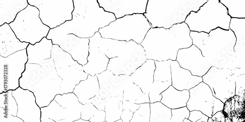 digital wall grunge and dust pattern surface Cracked white wall texture design element white background.

