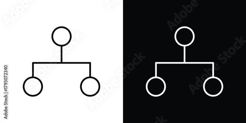 Chart tree icon outline and linear vector. outline icon and illustration
