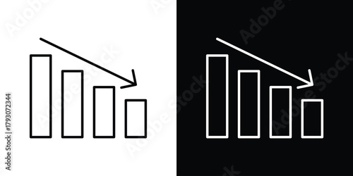 Chat arrow down icon outline and linear vector. outline icon and illustration