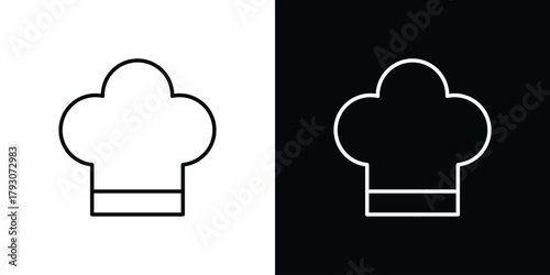 Chef hat icon outline and linear vector. outline icon and illustration
