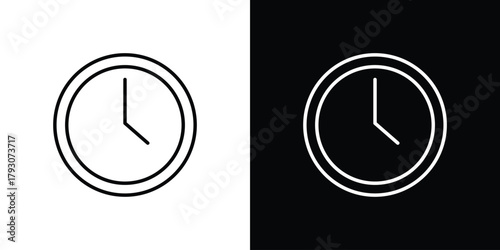 Clock icon outline and linear vector. outline icon and illustration