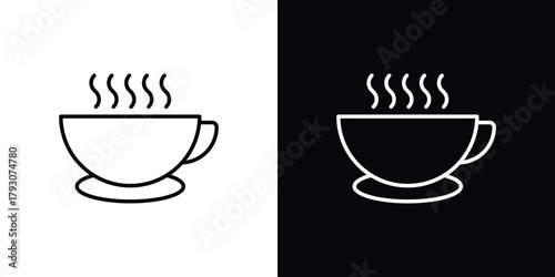 Coffee icon outline and linear vector. outline icon and illustration