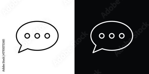 Comment icon outline and linear vector. outline icon and illustration