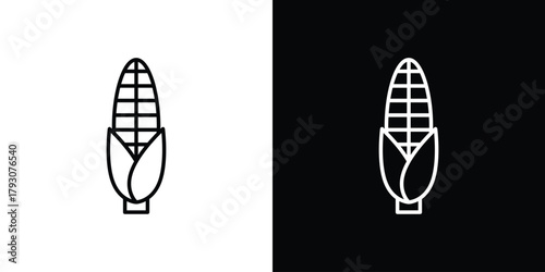 Corn icon outline and linear vector. outline icon and illustration