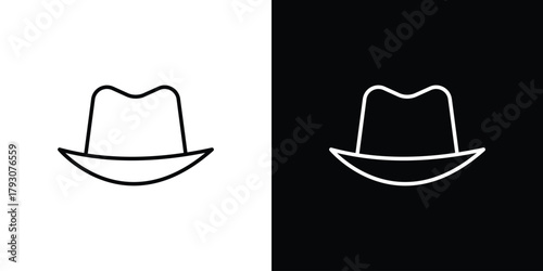 Cowboy icon outline and linear vector. outline icon and illustration