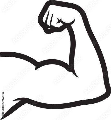 Flexed Bicep Arm Muscle strength