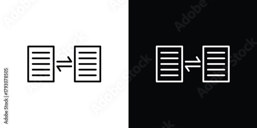 Data transfer icon outline and linear vector. outline icon and illustration