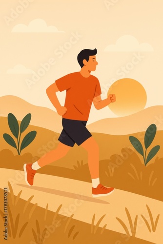 Man Jogging Outdoors