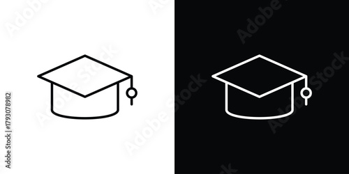 Diploma icon outline and linear vector. outline icon and illustration
