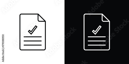 Document accept icon outline and linear vector. outline icon and illustration