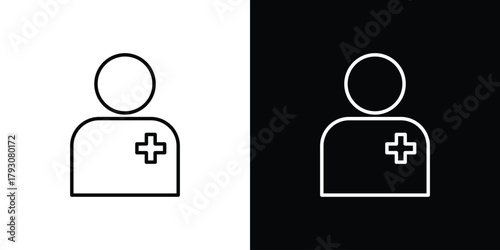 Doctor icon outline and linear vector. outline icon and illustration