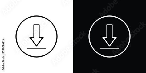 Download icon outline and linear vector. outline icon and illustration