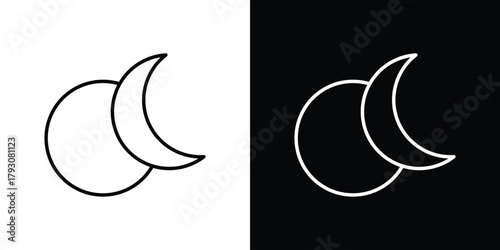 Eclipse icon outline and linear vector. outline icon and illustration