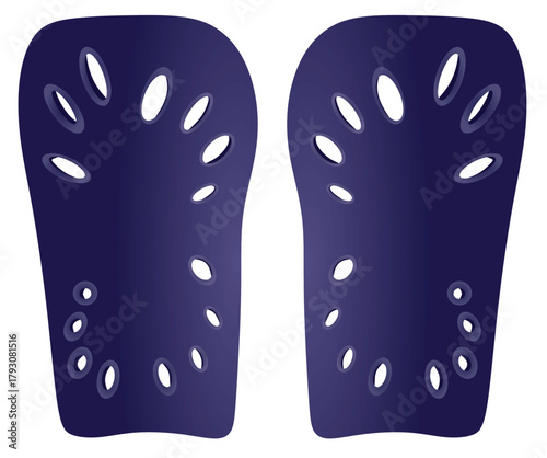 Blue soccer shin pads. vector	