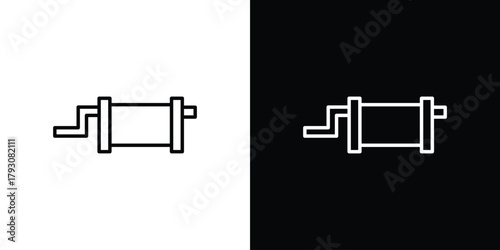 Exhaust pipe icon outline and linear vector. outline icon and illustration