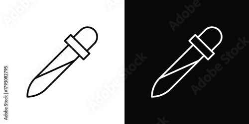Eye dropper icon outline and linear vector. outline icon and illustration
