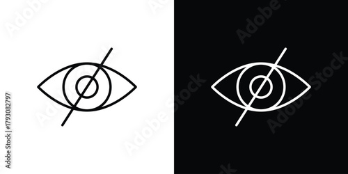 Eye crossed icon outline and linear vector. outline icon and illustration
