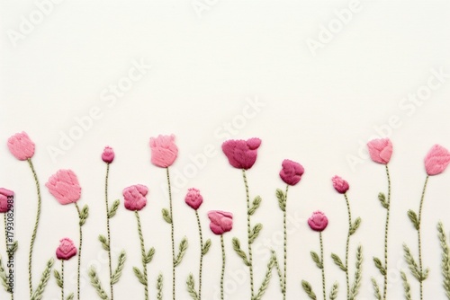 Little pink rose garden pattern backgrounds embroidery.