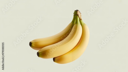 A bunch of ripe yellow bananas against a light background