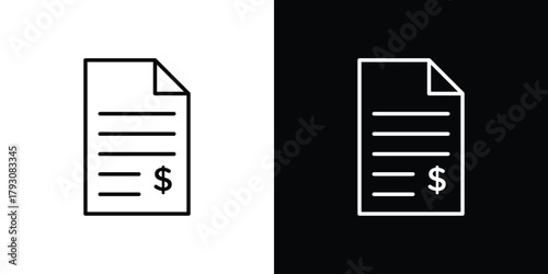 File invoice icon outline and linear vector. outline icon and illustration