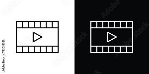 Film icon outline and linear vector. outline icon and illustration