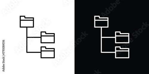 Folder tree icon outline and linear vector. outline icon and illustration