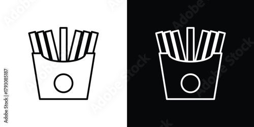 French-fries icon outline and linear vector. outline icon and illustration