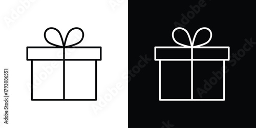 Gift icon outline and linear vector. outline icon and illustration