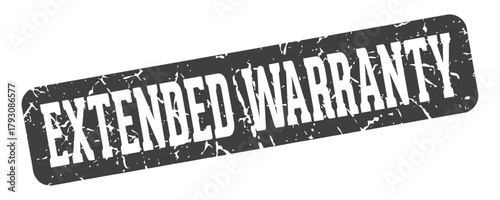 extended warranty rectangular sign. extended warranty stamp