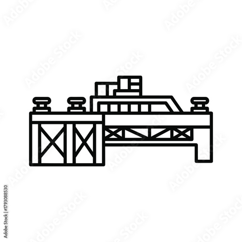 Dock and ship icon