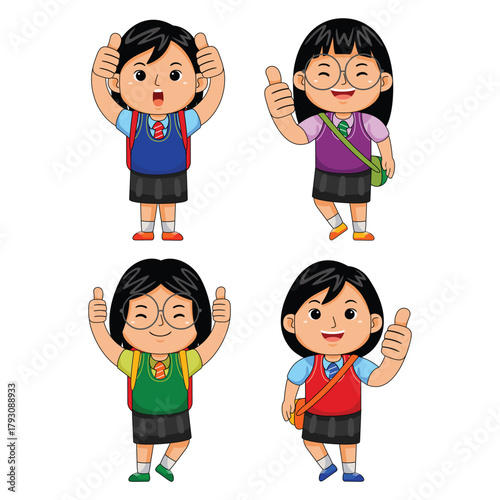 kids back to school vector illustration