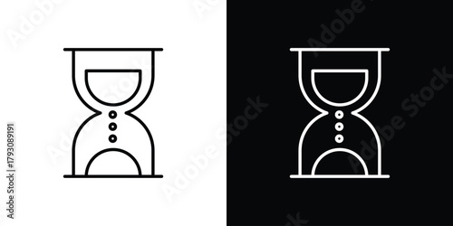 Hourglass end icon outline and linear vector. outline icon and illustration