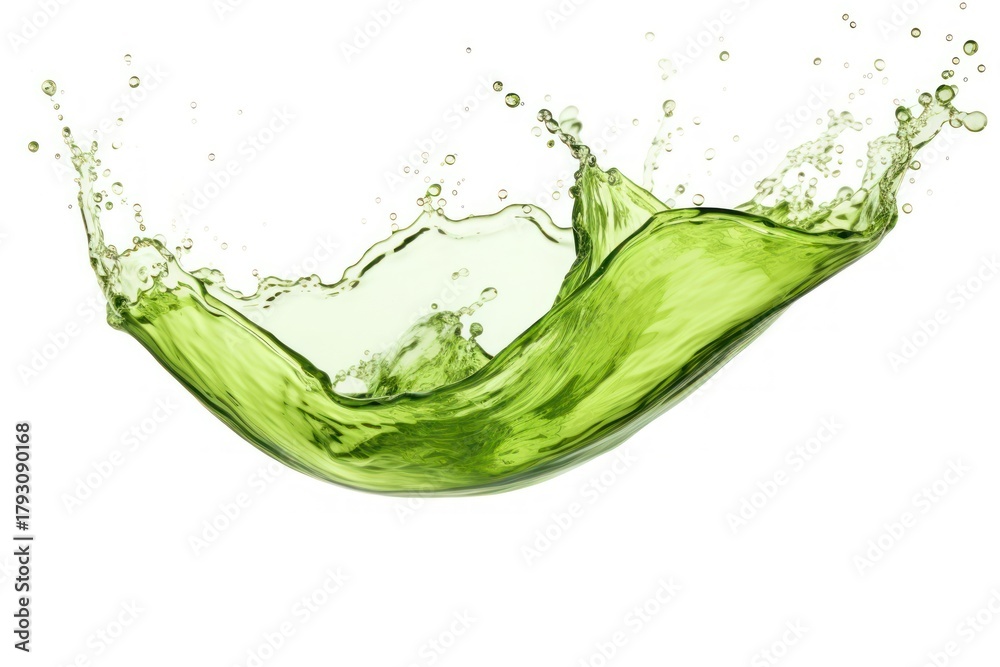 Naklejka premium Green tea whisky splash background isolated abstract.