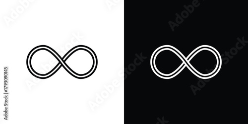 Infinity icon outline and linear vector. outline icon and illustration