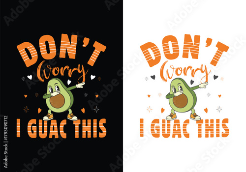 Mexican Food Lover Humor Vector Illustration - Cute Avocado Dabbing Meme Design for Merch.