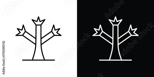 Joshua tree icon outline and linear vector. outline icon and illustration