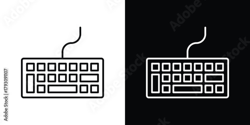 Keyboard icon outline and linear vector. outline icon and illustration