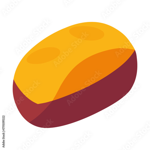 Stylized illustration of a sweet potato isolated on white background