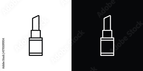 Lipstick icon outline and linear vector. outline icon and illustration