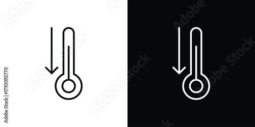 Low Temperature icon outline and linear vector. outline icon and illustration