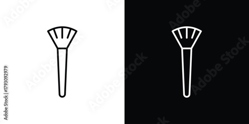 Makeup brush icon outline and linear vector. outline icon and illustration