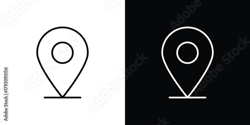 Map marker icon outline and linear vector. outline icon and illustration