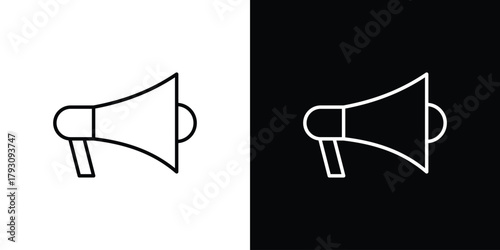Megaphone icon outline and linear vector. outline icon and illustration