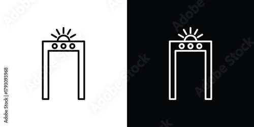 Metal detector icon outline and linear vector. outline icon and illustration
