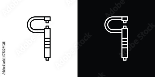 Micrometer icon outline and linear vector. outline icon and illustration