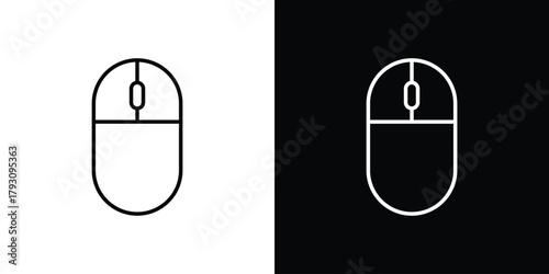 Mouse icon outline and linear vector. outline icon and illustration