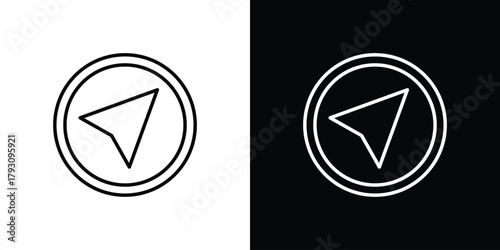 Navigation icon outline and linear vector. outline icon and illustration