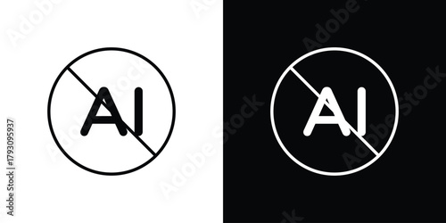 No ai sign icon outline and linear vector. outline icon and illustration Free Download No ai sign icon outline and linear vector. outline icon and illustration - GFXLoad